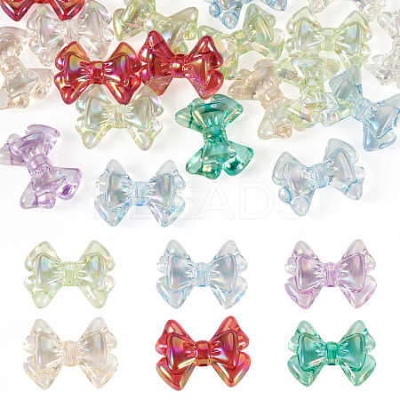 20Pcs UV Plating Transparent Acrylic Beads MACR-TA0002-36-1