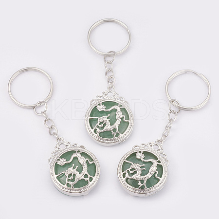 Natural Green Aventurine Keychain KEYC-P041-C016-1