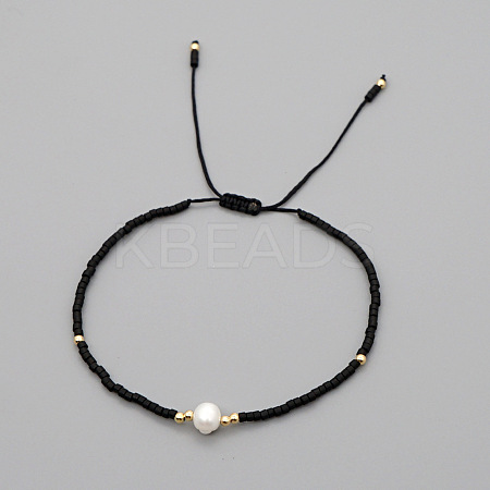 Adjustable Glass Seed Bead Braided Bead Bracelets for Women VT9382-2-1