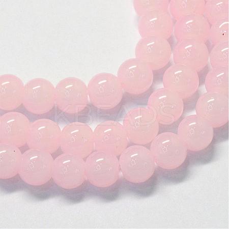 Baking Paint Imitation Jade Glass Round Bead Strands DGLA-Q021-12mm-02-1