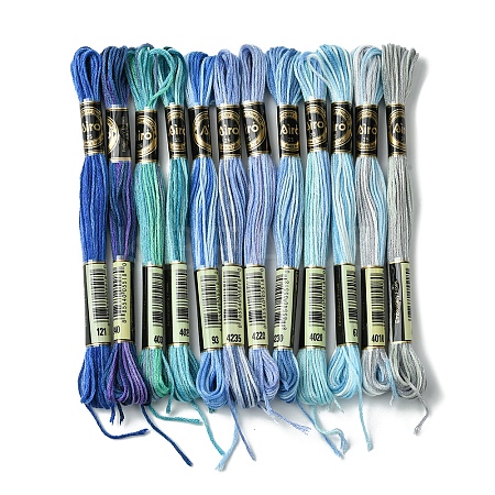12 Skeins 12 Colors 6-Ply Polyester Embroidery Floss OCOR-FS0001-01A-01-1