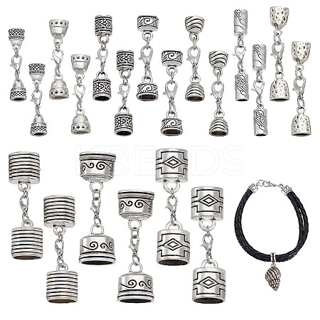 20Pcs 10 Style Alloy Cord End FIND-GA00003-1