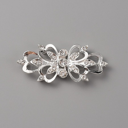Zinc Alloy Crystal Rhinestone Snap Lock Clasps LS-FIND-WH0008-19S-1