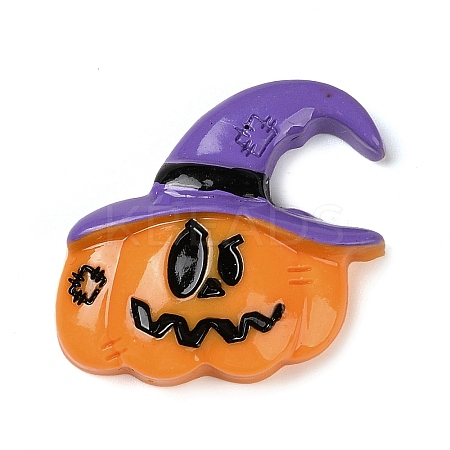 Pumpkin with Witch Hat Halloween Opaque Resin Decoden Cabochons LS-RESI-R446-01A-1
