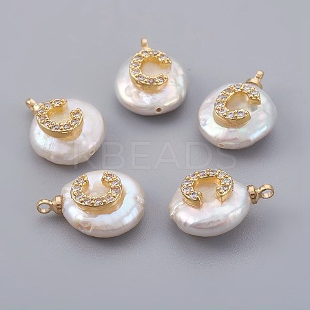 Natural Cultured Freshwater Pearl Pendants PEAR-F008-30G-C-1