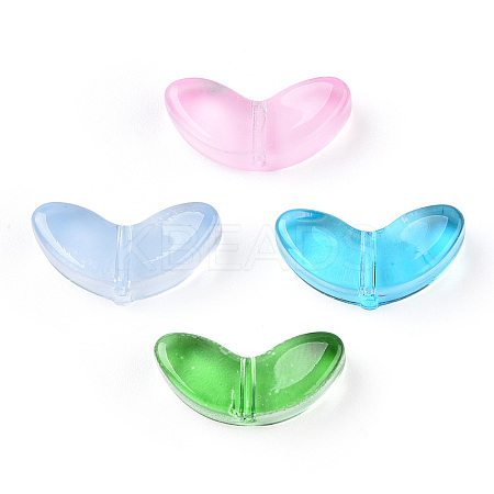 Spray Painted Transparent Glass Beads GLAA-T022-27-1