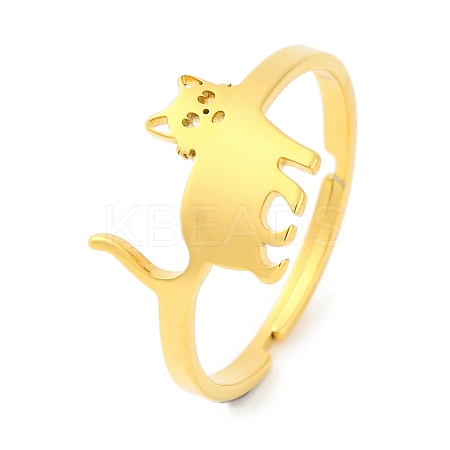 201 Stainless Steel Adjustable Ring for Women RJEW-D082-04D-1