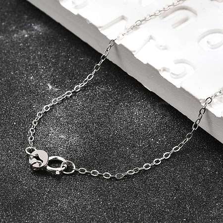 Anti-Tarnish Rhodium Plated Sterling Silver Necklaces X-STER-M034-32B-1
