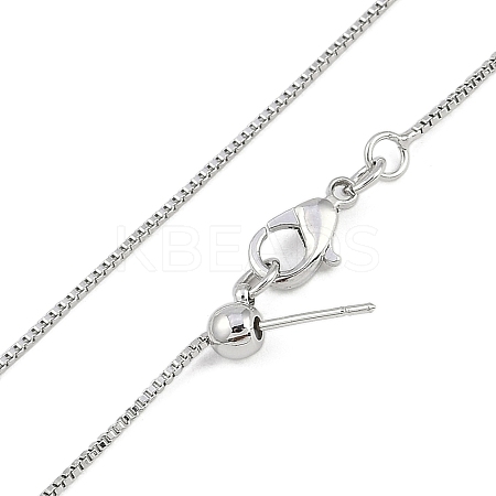 1mm Rack Plating Brass Box Chain Adjustable Slider Necklaces for Women Men MAK-L044-56P-1