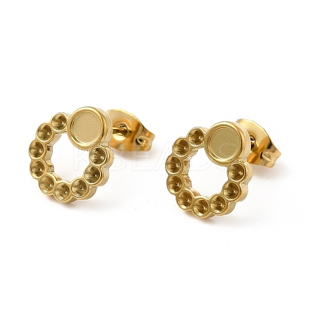 Ion Plating(IP) 304 Stainless Steel Stud Earring Finding STAS-E180-06G-1