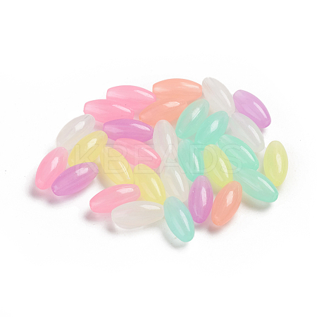 Luminous Acrylic Beads TACR-WH0002-14-1