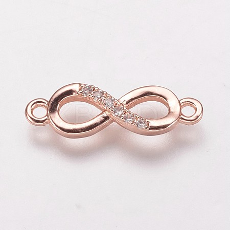 Brass Cubic Zirconia Links KK-P134-57RG-1