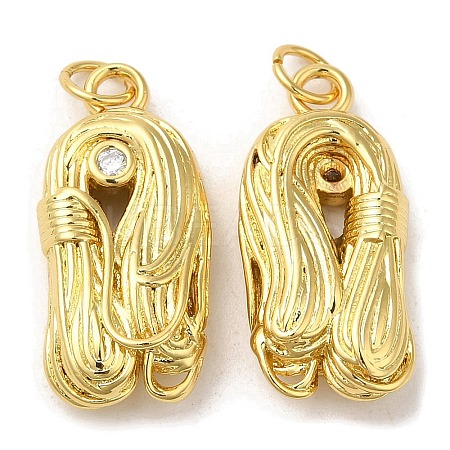 Rack Plating Brass Micro Pave Cubic Zirconia Pendants KK-C030-10G-1