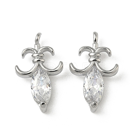Brass Micro Pave Clear Cubic Zirconia Pendants KK-A280-13P-1