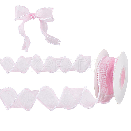 5 Yards Acrylic Fibers Wrinkle Ribbon OCOR-WH0070-210B-1
