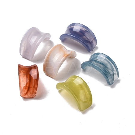 Imitation Lampwork Style Acrylic Beads OACR-B002-07-1