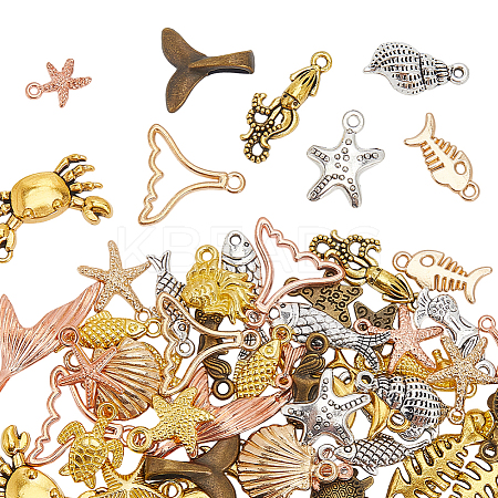 60Pcs Tibetan Style Alloy Pendants FIND-SP0004-07-1