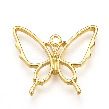 Rack Plating Alloy Open Back Bezel Pendants PALLOY-Q351-37G-FF-1