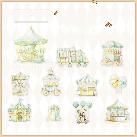 20Pcs PET Self-adhesive Amusement Park Theme Decorative Tapes STIC-P016-B03-1