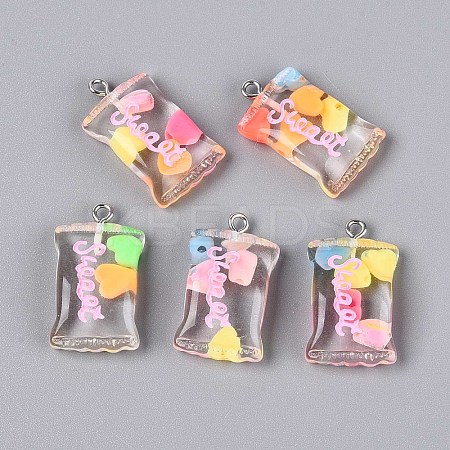 Transparent Resin Pendants RESI-T056-06-1