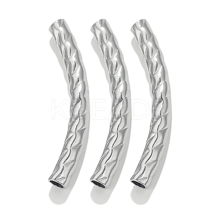 304 Stainless Steel Curved Tube Beads LS-STAS-M071-03E-P-1