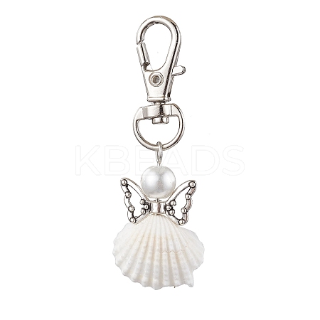 Angel Spiral Shell Pendant Decooration HJEW-JM01964-03-1