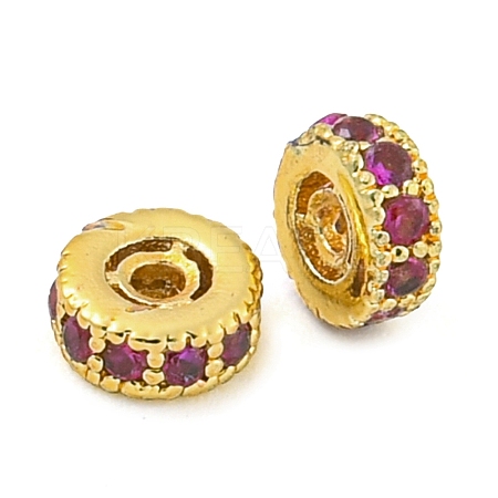 Rack Plating Brass Micro Pave Cubic Zirconia Spacer Beads KK-F089-39A-G02-1
