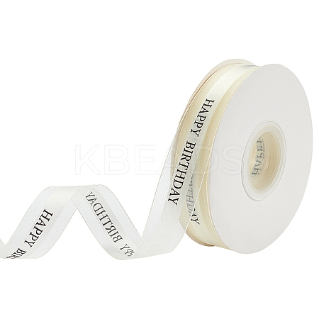 Happy Birthday Polyester Ribbons SRIB-WH0011-341A-1