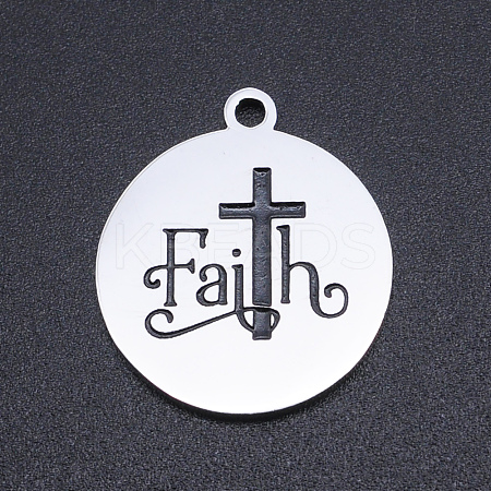 Non-Tarnish 201 Stainless Steel Etched Charms STAS-N090-JN806-1