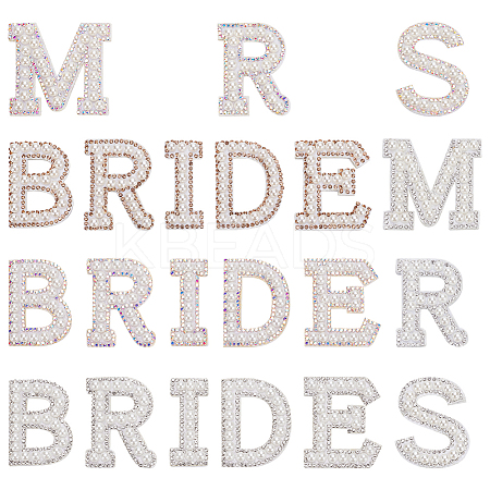 5 Sets 5 Styles Plastic Pearl Rhinestone and Non-woven Fabric Cloth Patches DIY-FG0005-46-1