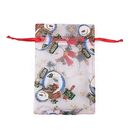 Organza Printed Gift Bags with Drawstring PW-WG00D7C-17-1