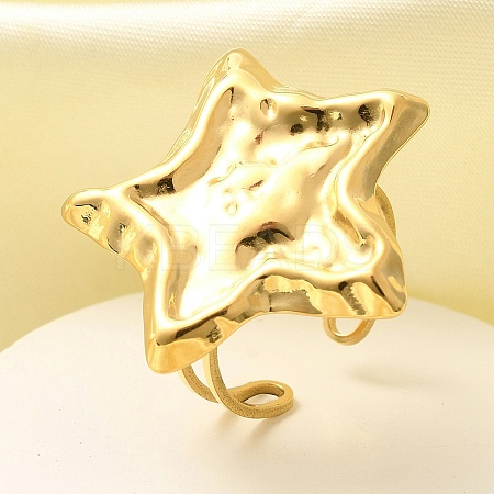 304 Stainless Steel Open Cuff Ring for Women LS-RJEW-B109-03G-02-1
