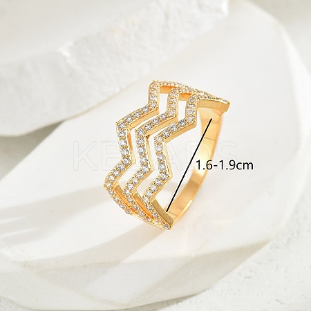 Exquisite minimalist copper inlaid zircon fashion versatile ring ladies party gift. FB4017-4-1