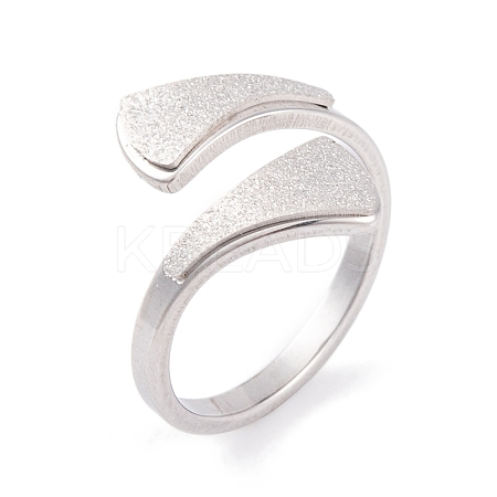 Non-Tarnish 304 Stainless Steel Triangle Open Cuff Ring foe Women RJEW-C086-19-P-1