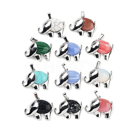 Synthetic Mixed Stone Pendants G-G112-01P-A-1
