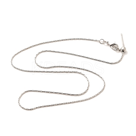 1mm Rack Plating Brass Boston Link Chain Adjustable Slider Necklaces for Women Men MAK-L044-37P-1