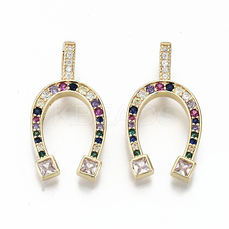 Brass Micro Pave Colorful Cubic Zirconia Pendants ZIRC-S067-216-NF-1