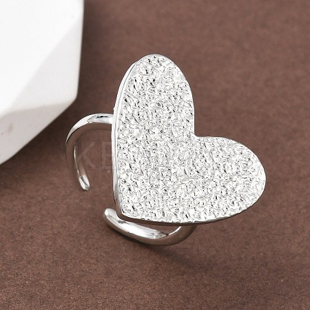 Heart Brass Cuff Rings for Women RJEW-A069-09P-1