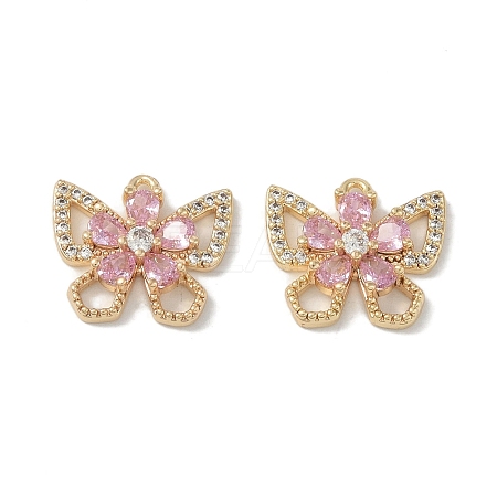 Brass Micro Pave Clear Cubic Zirconia Pendants KK-S367-18A-1