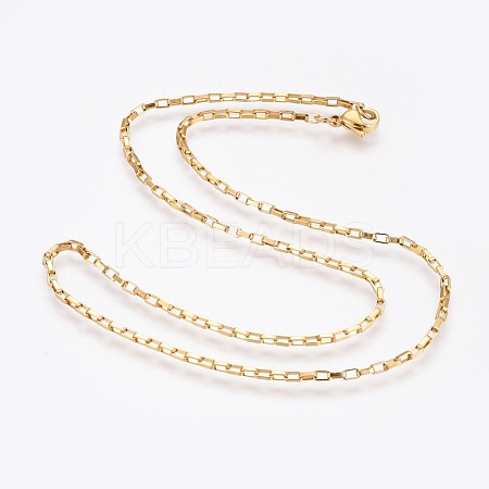 304 Stainless Steel Box Chain Necklaces NJEW-F248-22B-G-1