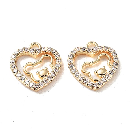 Rack Plating Brass Micro Pave Cubic Zirconia Pendants KK-K333-84G-1
