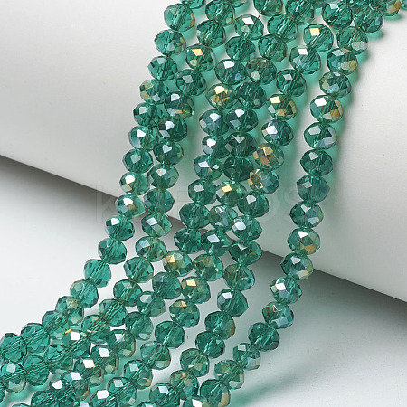 Electroplate Transparent Glass Beads Strands EGLA-A034-T8mm-H19-1
