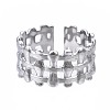 Non-Tarnish 304 Stainless Steel Bar Wrap Open Cuff Ring RJEW-T023-01P-1