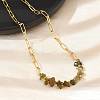 Natural Larvikite Chip Beaded Necklaces NJEW-C070-04G-02-4