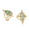 Brass Micro Pave Cubic Zirconia Cuff Rings for Women GG-CBA7610-11G-07-4