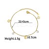 Bohemian Style 304 Stainless Steel Dolphin Sea Horse and Flat Round Cubic Zirconia Charm Anklets FS-WGDB107-02-1