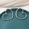 304 Stainless Steel Hollow Heart Stud Earrings EJEW-K268-55P-2