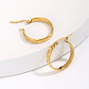 Minimalist 201 Stainless Steel Moon Hoop Earrings TD3757-2