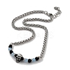 Natural Mixed  Gemstone with 201 Stainless Steel Necklaces NJEW-Q334-01A-1