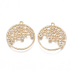 Brass Filigree Pendants KK-T038-345G-01-2